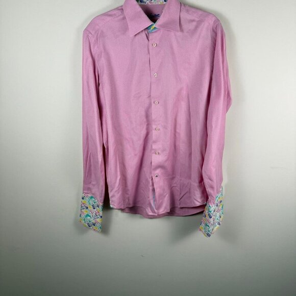Robert Graham French Cuffs Skulls Paisley Pink 16 Neck - Picture 1 of 7